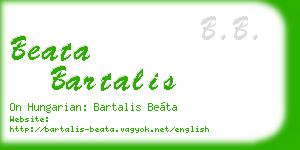 beata bartalis business card