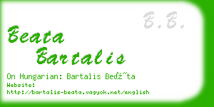 beata bartalis business card
